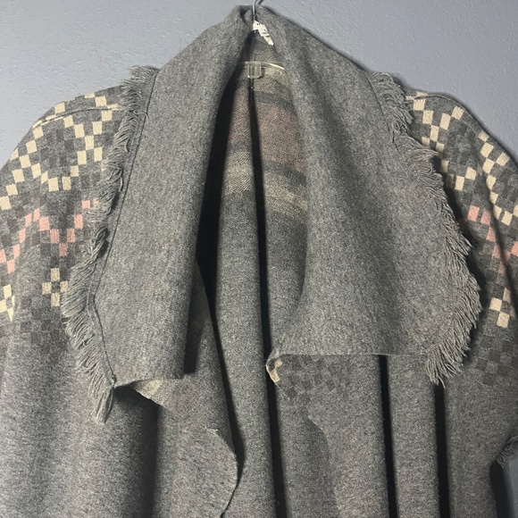 THML Fringe Trim Open Cardigan Sweater Women’s Large Oversized Cozy Slouchy - Picture 4 of 10